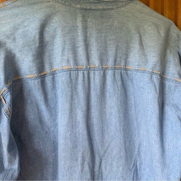 New Frontier Vintage Women Coastal Cowgirl Denim Button-Up Women Medium - Picture 7 of 9